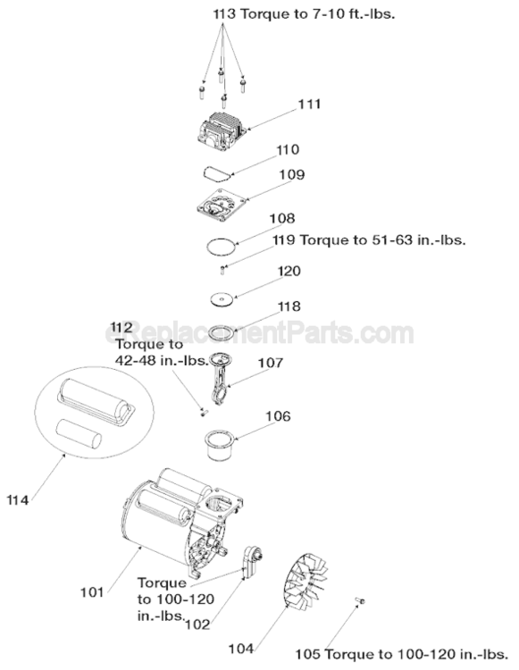 Page B Diagram and Parts List for CPF23400P Type 3 Porter Cable Compressor